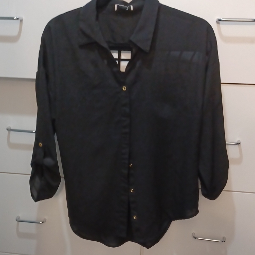 Black Button-Up Blouse